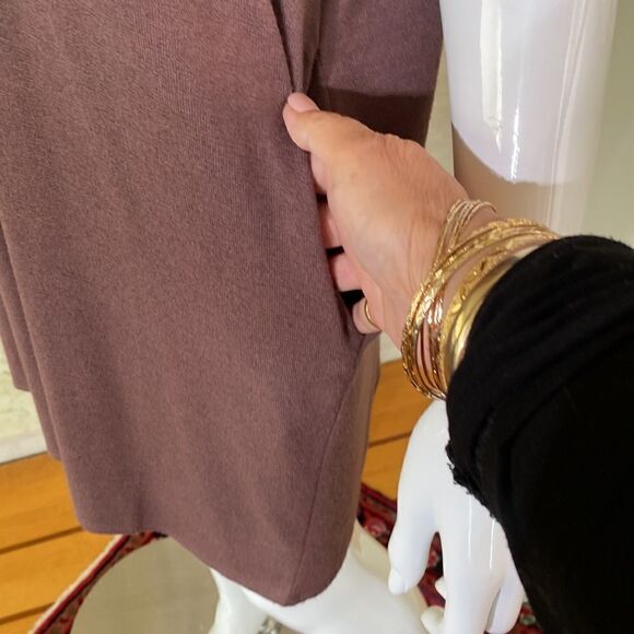 Wilfred Free Marcoux Brown V-Neck Oversized Mini Dress - Picture 8 of 14